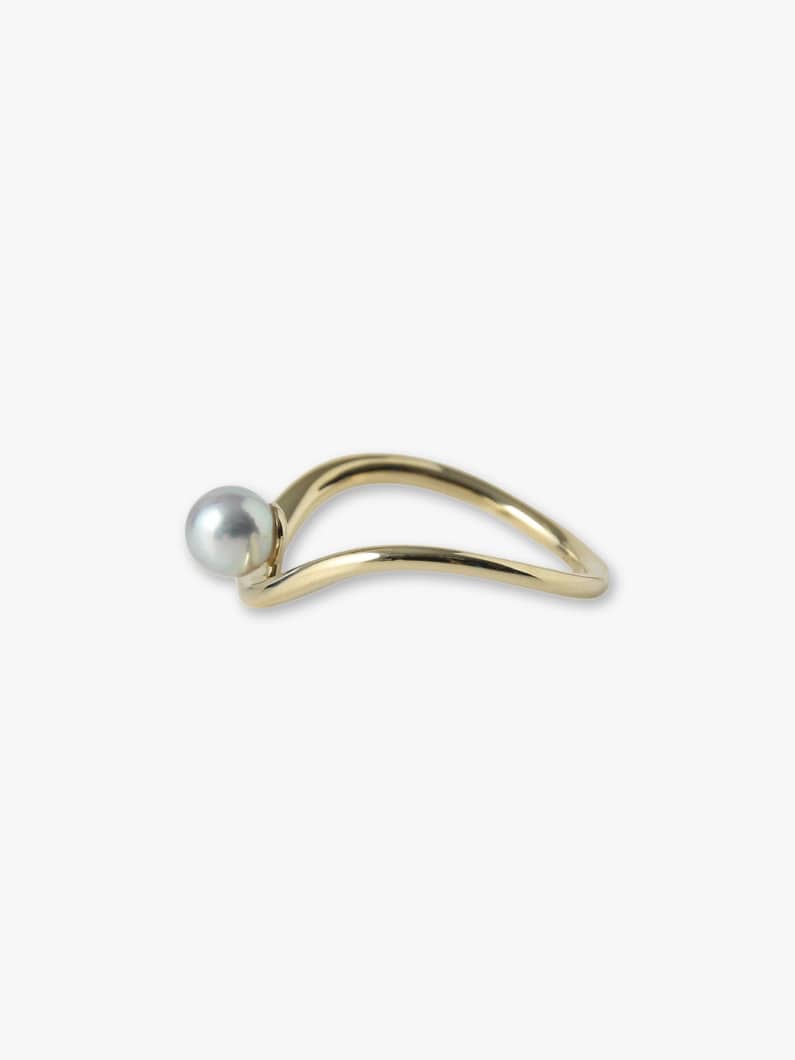 Wave Gray Akoya Pearl Ring 詳細画像 yellow gold 1