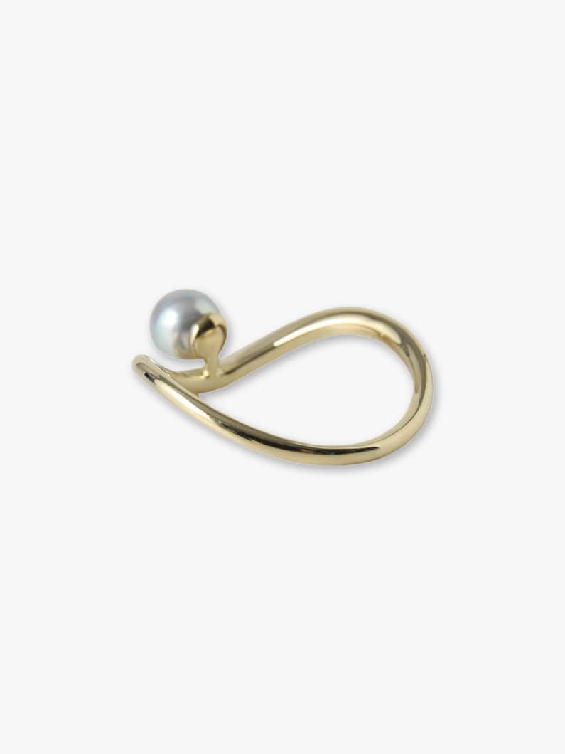 Wave Gray Akoya Pearl Ring 詳細画像 yellow gold 2