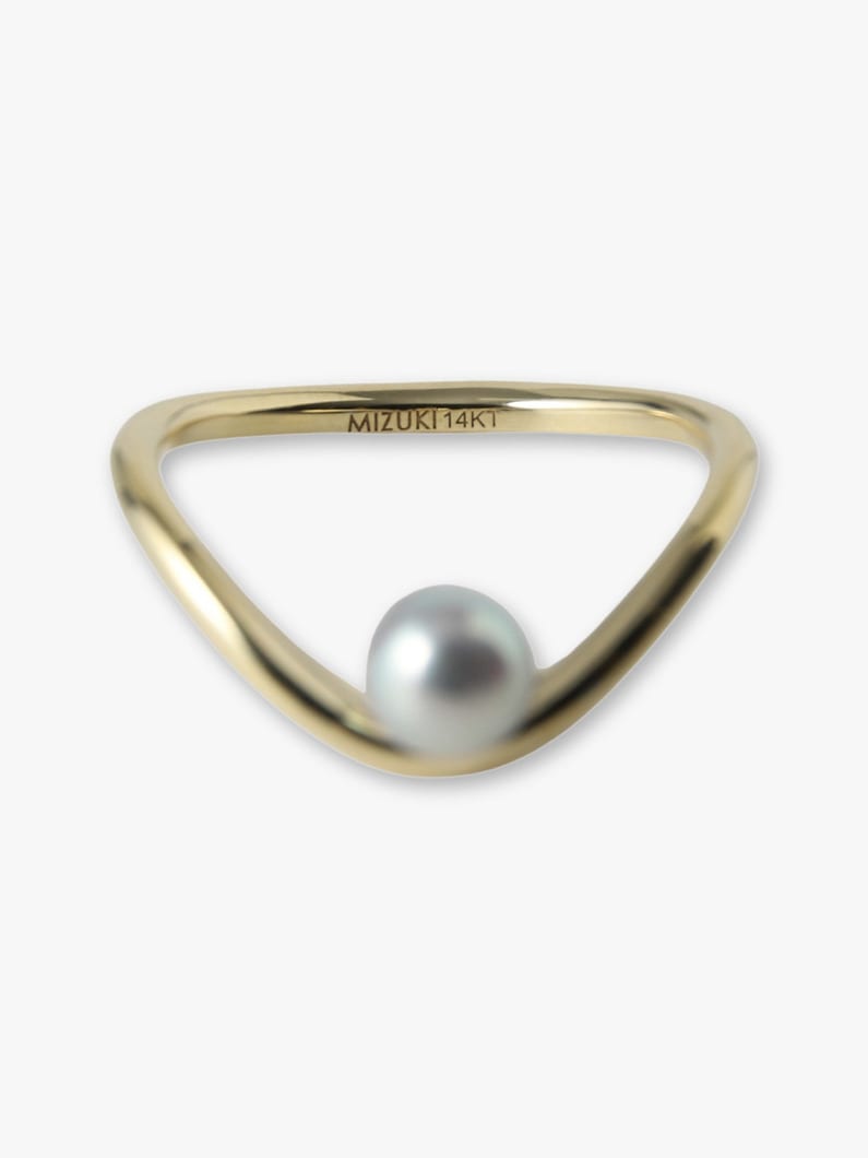 Wave Gray Akoya Pearl Ring 詳細画像 yellow gold 4