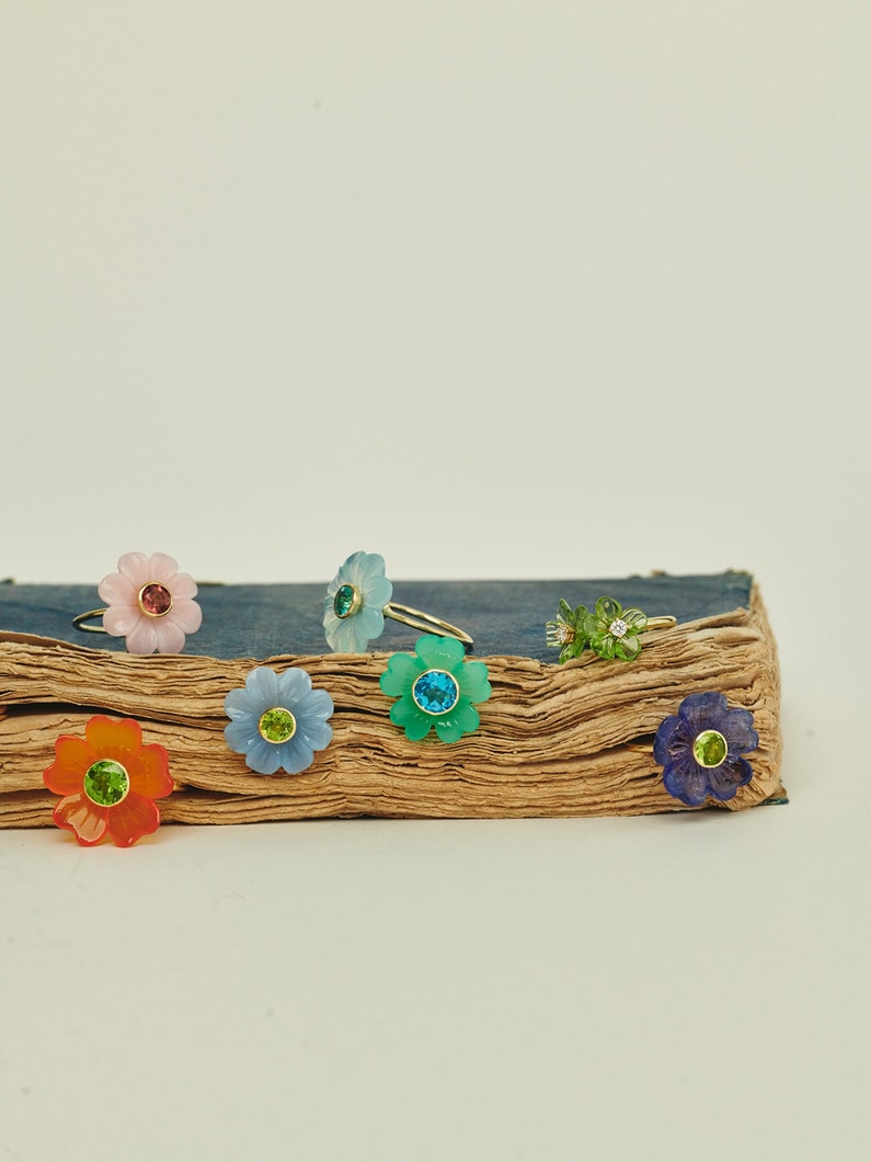 ダブル アイランドフラワー リング（ペリドット/ダイヤモンド） 詳細画像 yellow gold 7