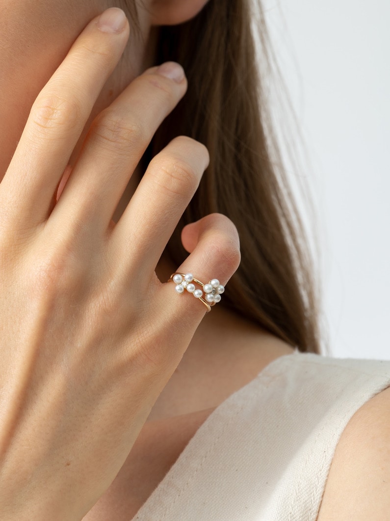 パールクロス ダイヤモンド リング 詳細画像 yellow gold 2