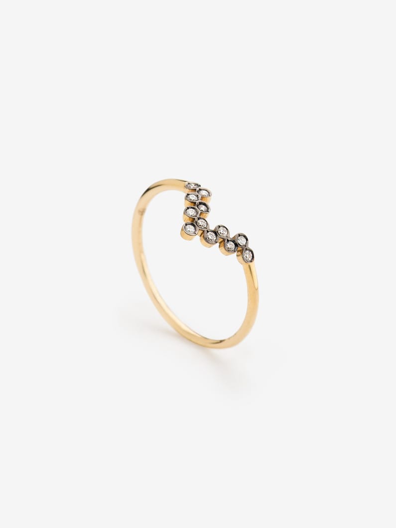 V ダイヤモンド リング 詳細画像 yellow gold 2