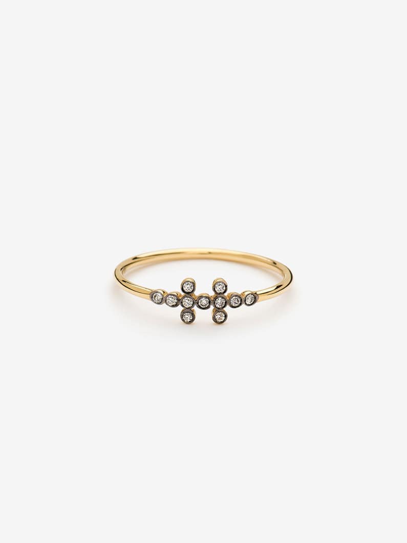トゥ ライン ダイヤモンド リング 詳細画像 yellow gold 1