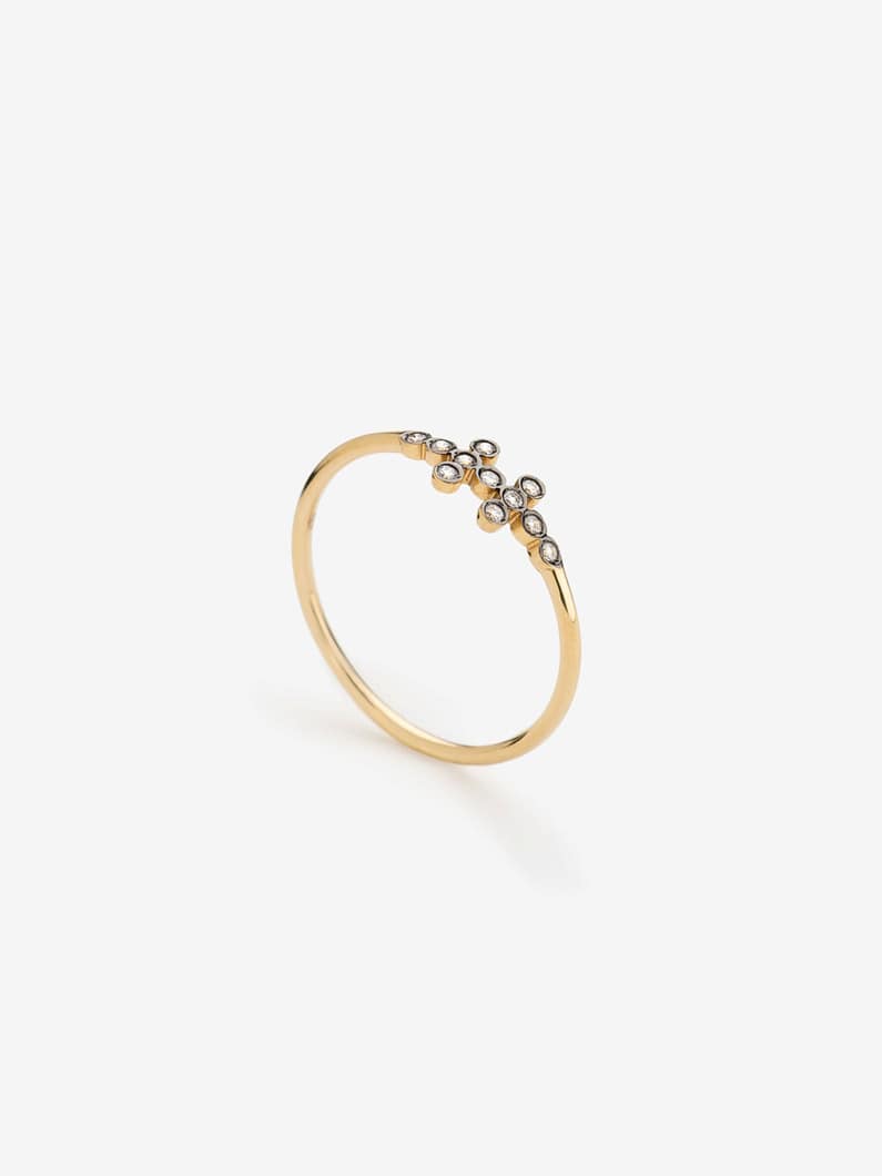 トゥ ライン ダイヤモンド リング 詳細画像 yellow gold 2