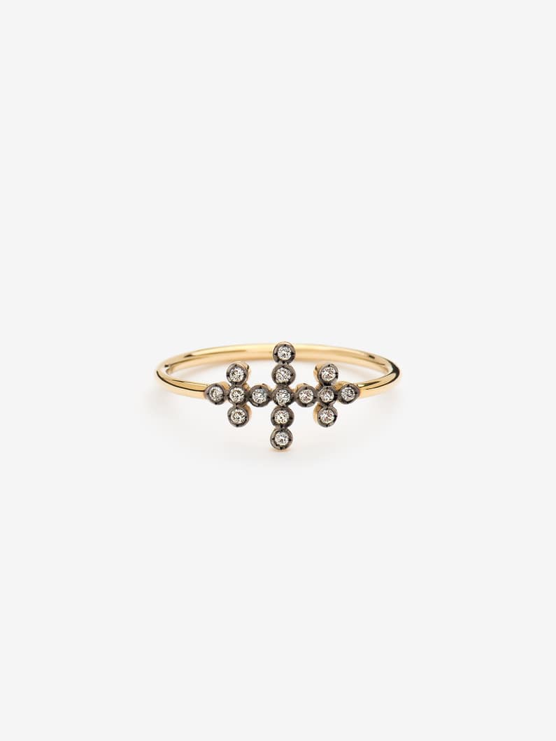 スリー ライン ダイヤモンド リング 詳細画像 yellow gold 1