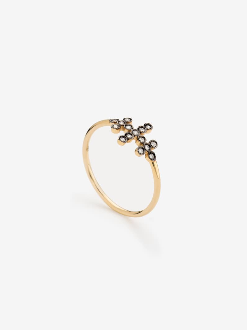 スリー ライン ダイヤモンド リング 詳細画像 yellow gold 2