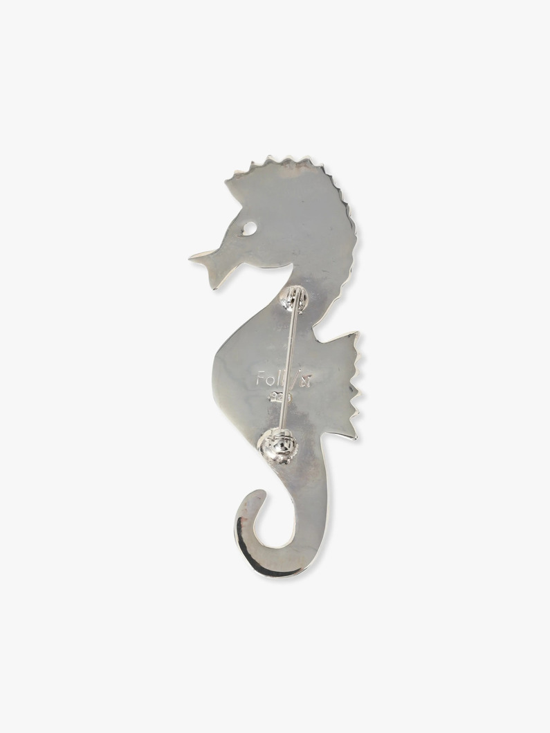 シーホース ブローチ（ホワイトバッファロー） 詳細画像 silver 1