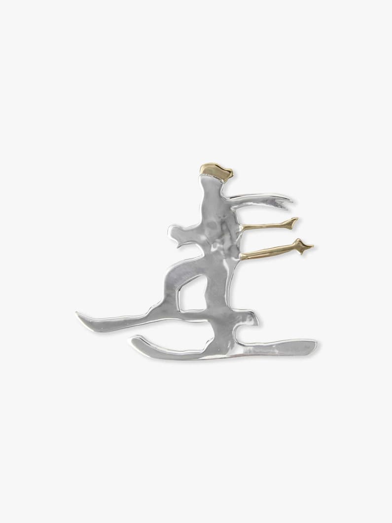 スキーヤー ブローチ 詳細画像 silver 1