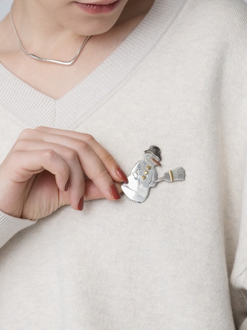 スノーマン ブローチ 詳細画像 silver 1