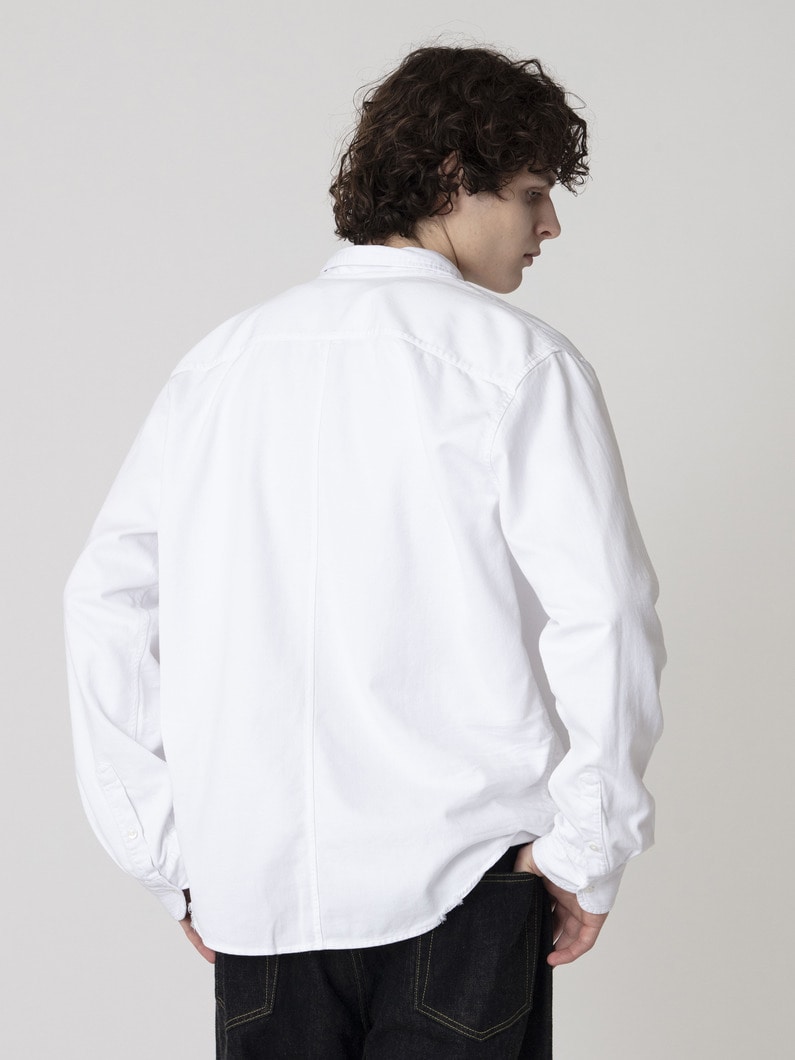 ルーク インディゴウォッシュ ホワイトデニムシャツ 詳細画像 white 3