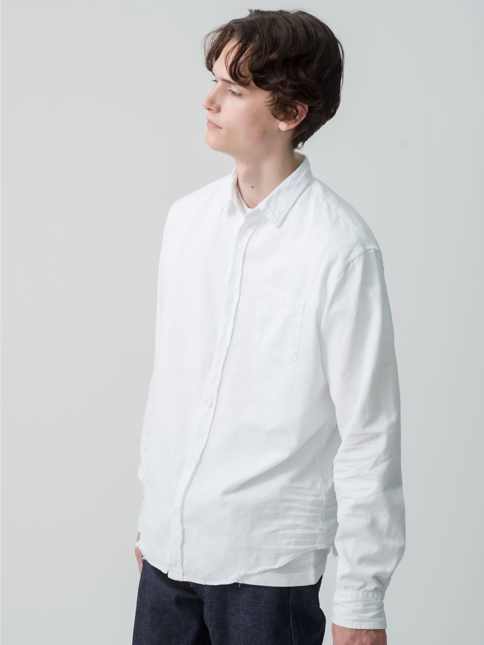 Luke Indigo Washed White Denim Shirt｜Frank＆Eileen(フランク