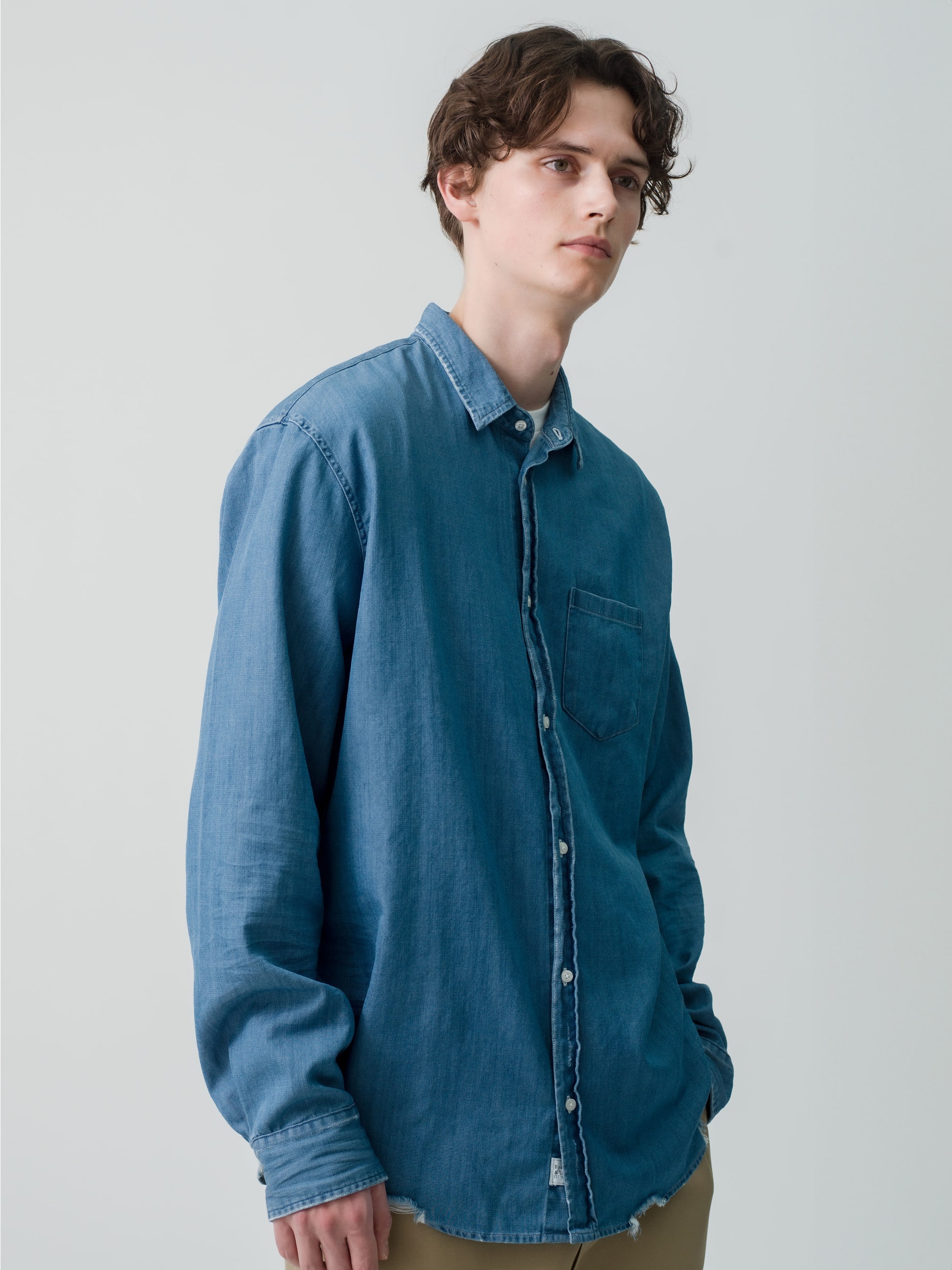 Luke Stone Wash Indigo VWD Shirt｜Frank＆Eileen(フランク 