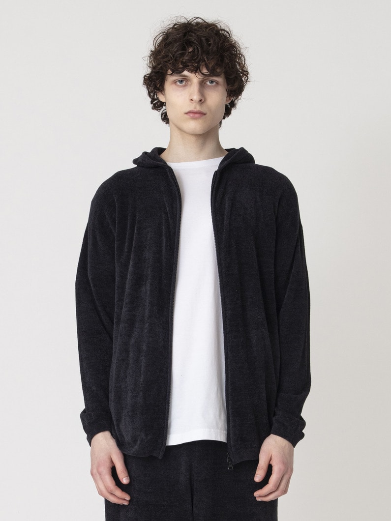 コージーシックウルトラライト エンブロイダリー ジップフーディー 詳細画像 black 2