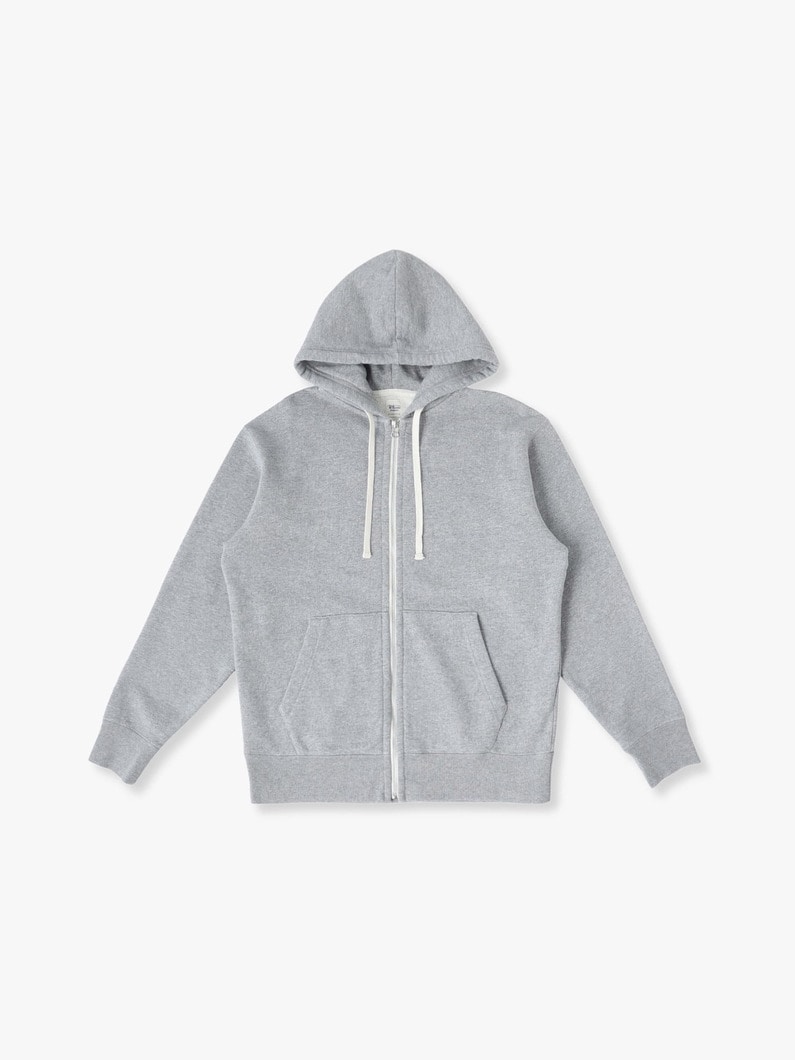 オーガニックコットン クラシック フレンチテリー スウェットジップフーディー 詳細画像 top gray 4