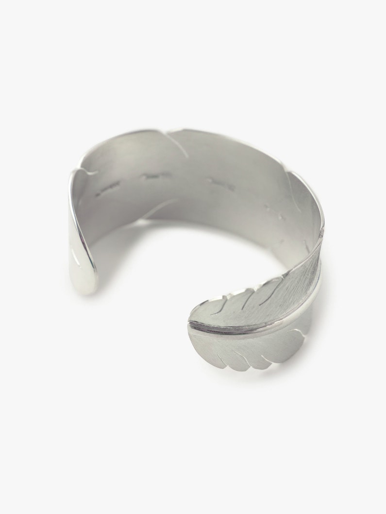 Feather Motif Silver Bracelet (Large) 詳細画像 silver 2