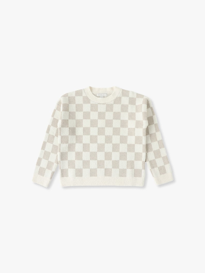 Cozy Chic Cotton Checkered Pullover (6-10year) 詳細画像 ivory 1