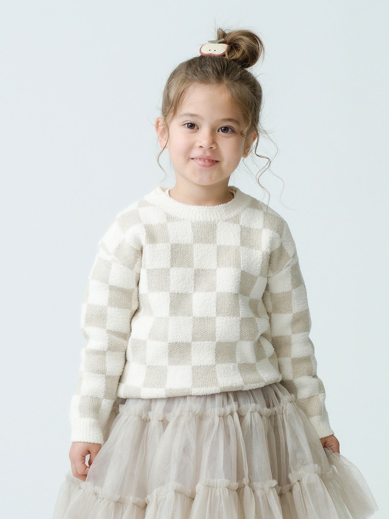 Cozy Chic Cotton Checkered Pullover (2-5year) 詳細画像 ivory 1