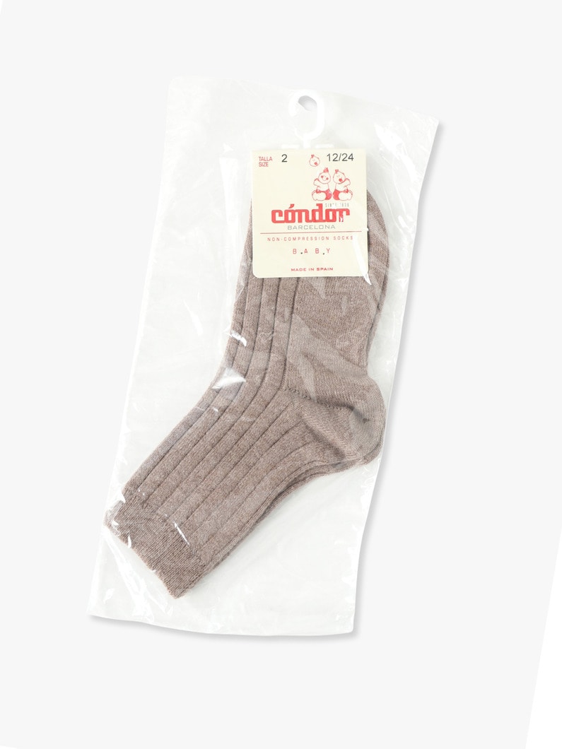 Basic Rib Short Socks (0-2year)【ソックス】 詳細画像 light brown