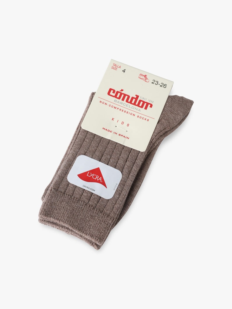 Basic Rib Short Socks (4-6year) 詳細画像 light brown