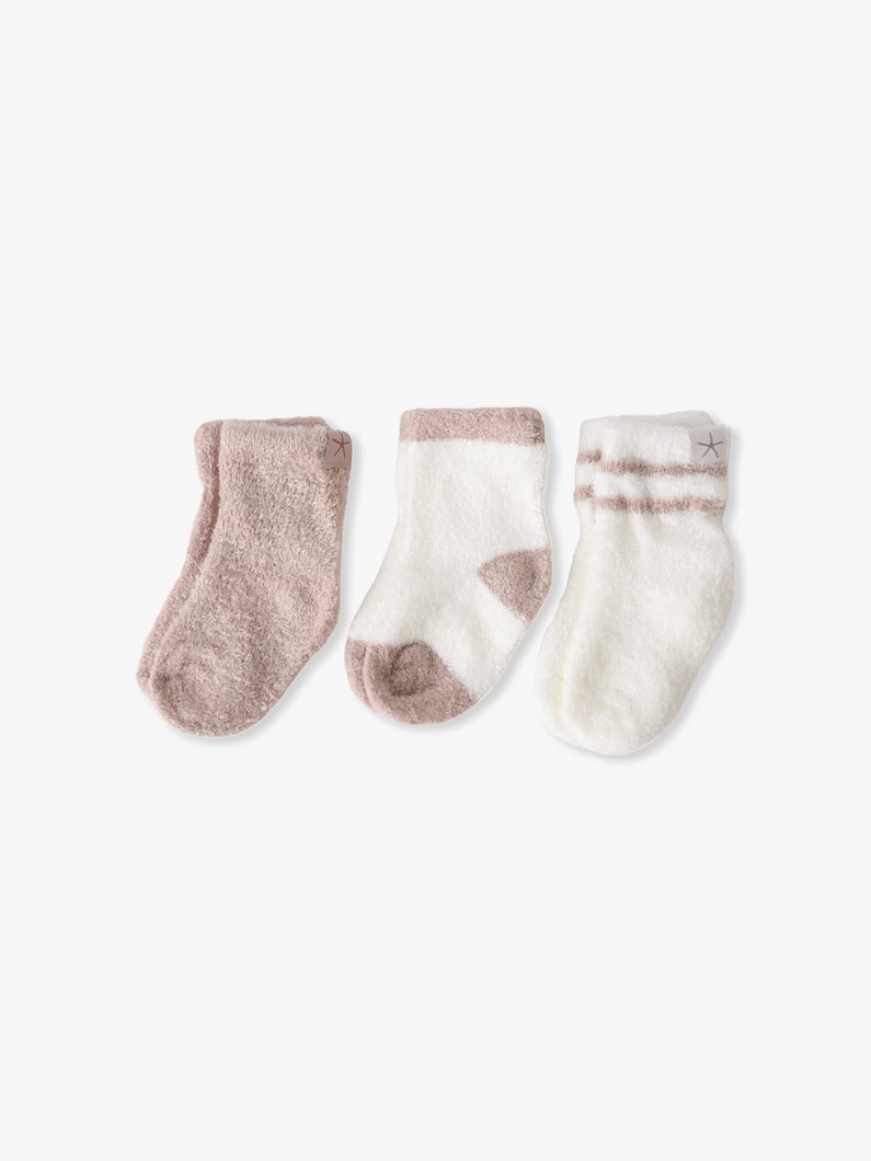 コージーシック ライト ベビー ソックス セット（アイボリー/ライトピンク/ダークブルー）  詳細画像 light pink 2