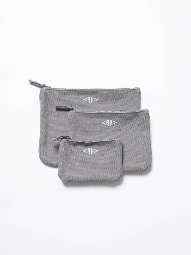 ベーシックカラー キャンバスポーチ（グレー/L） 詳細画像 gray 4