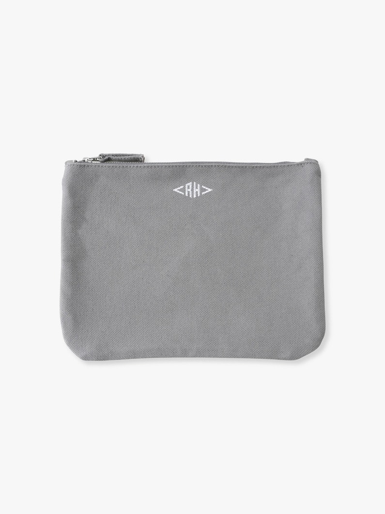 ベーシックカラー キャンバスポーチ（グレー/L） 詳細画像 gray 1
