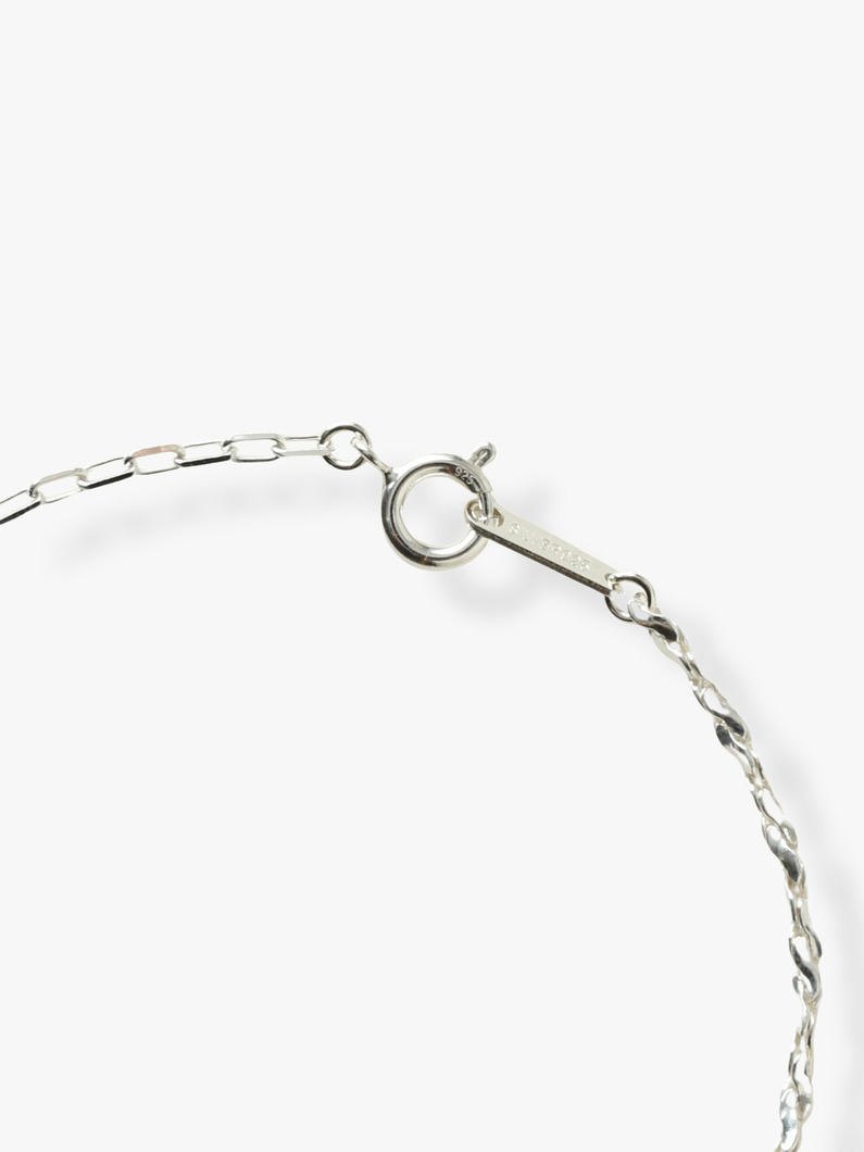 スリムオーバル&times;ツイストバーチェーン ブレスレット（17cm） 詳細画像 silver 2