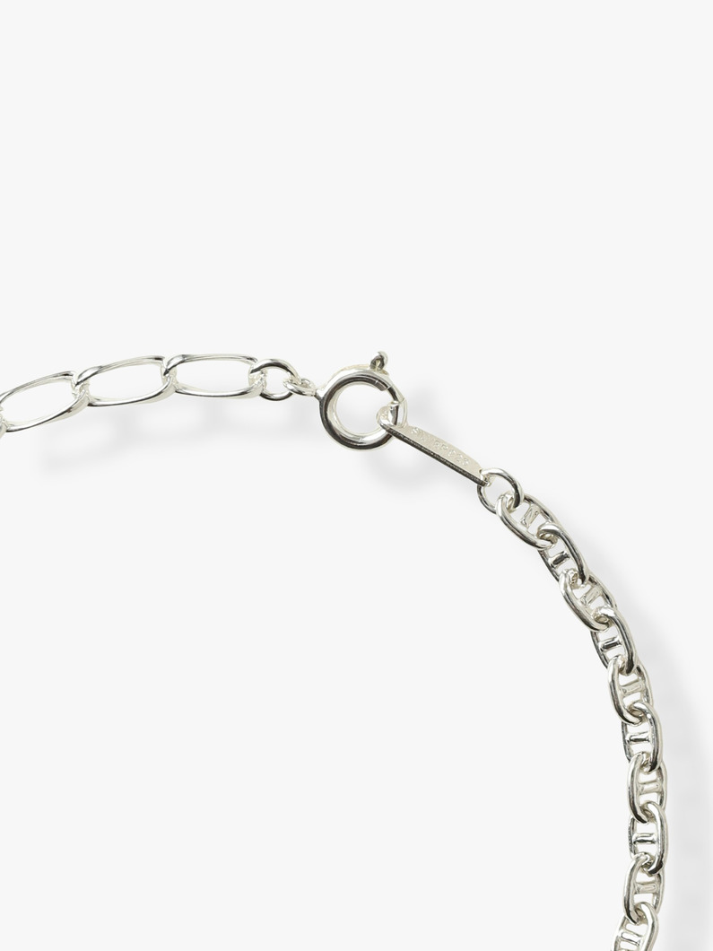 ロングオーバル&times;マリーナチェーン ブレスレット（20cm） 詳細画像 silver 2