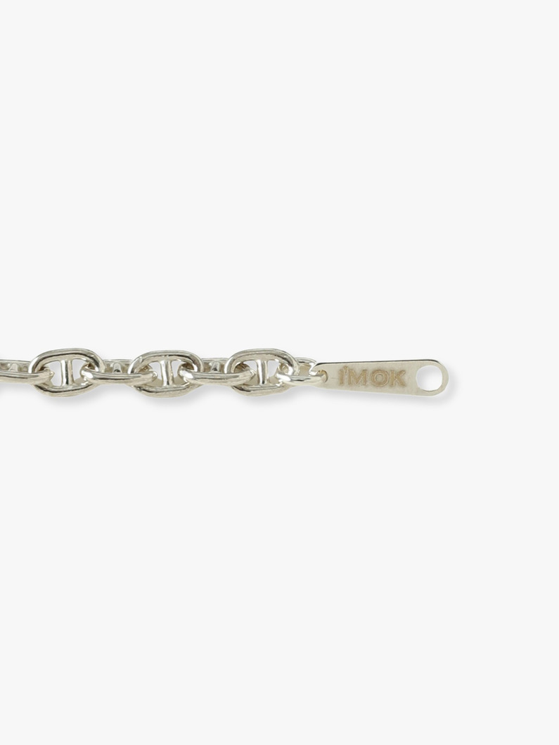 ロングオーバル&times;マリーナチェーン ブレスレット（17cm） 詳細画像 silver 3