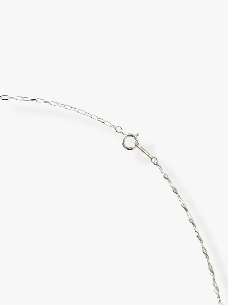 スリムオーバル&times;ツイストバーチェーン ネックレス（50cm） 詳細画像 silver 2