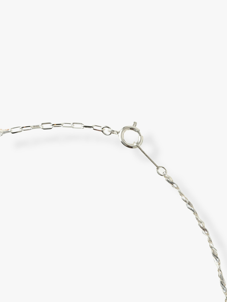 スリムオーバル&times;ツイストバーチェーン ネックレス（40cm） 詳細画像 silver 2