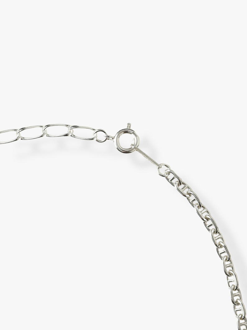 ロングオーバル&times;マリーナチェーン ネックレス（50cm） 詳細画像 silver 2