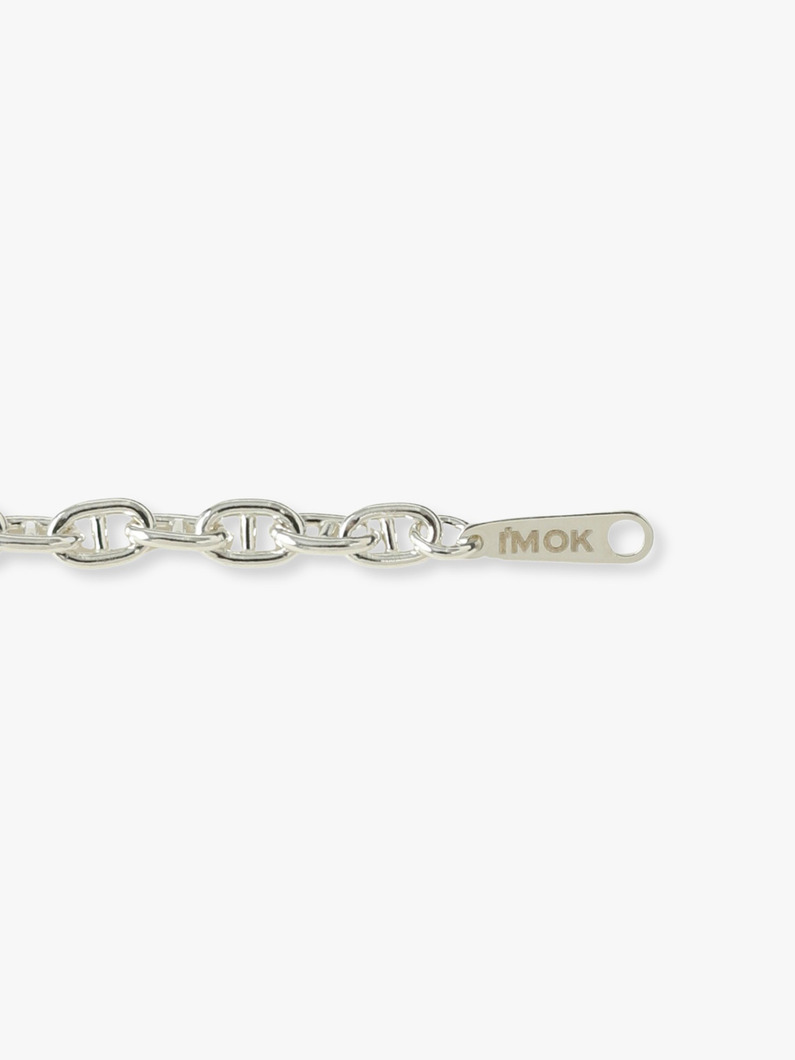 ロングオーバル&times;マリーナチェーン ネックレス（40cm） 詳細画像 silver 3