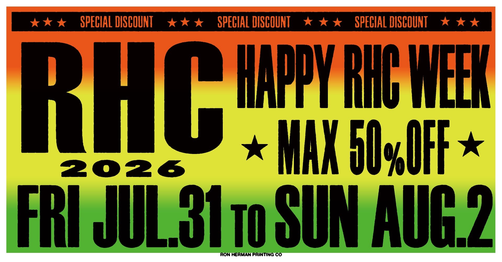 HAPPY RHC WEEK 50% OFF