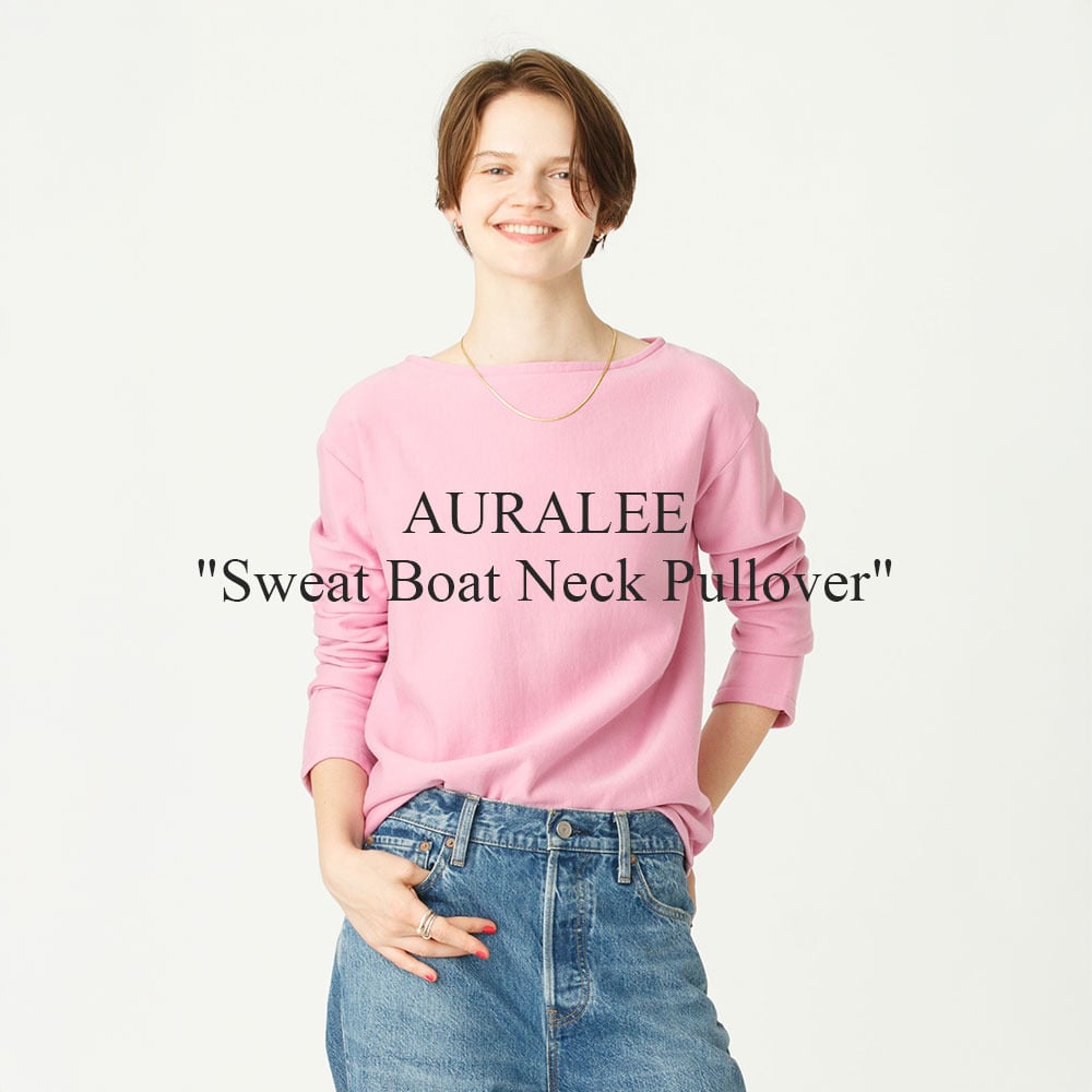 AURALEE "Sweat Boat Neck Pullover"