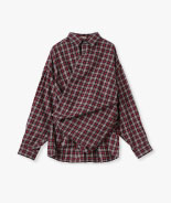 Wrap style Plaid Shirt