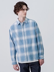 Indigo Ombre Checked Flannel Shirt