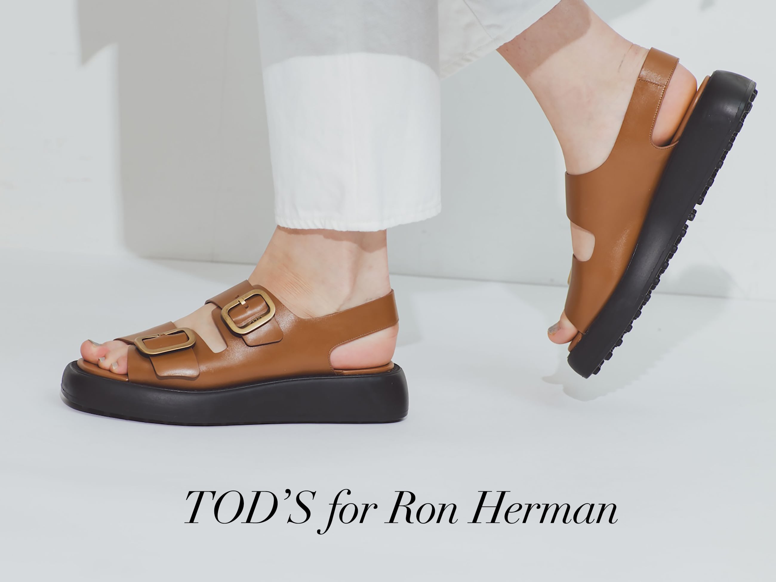 TOD'S for Ron Herman "Double Buckle Sandals"  special ordering