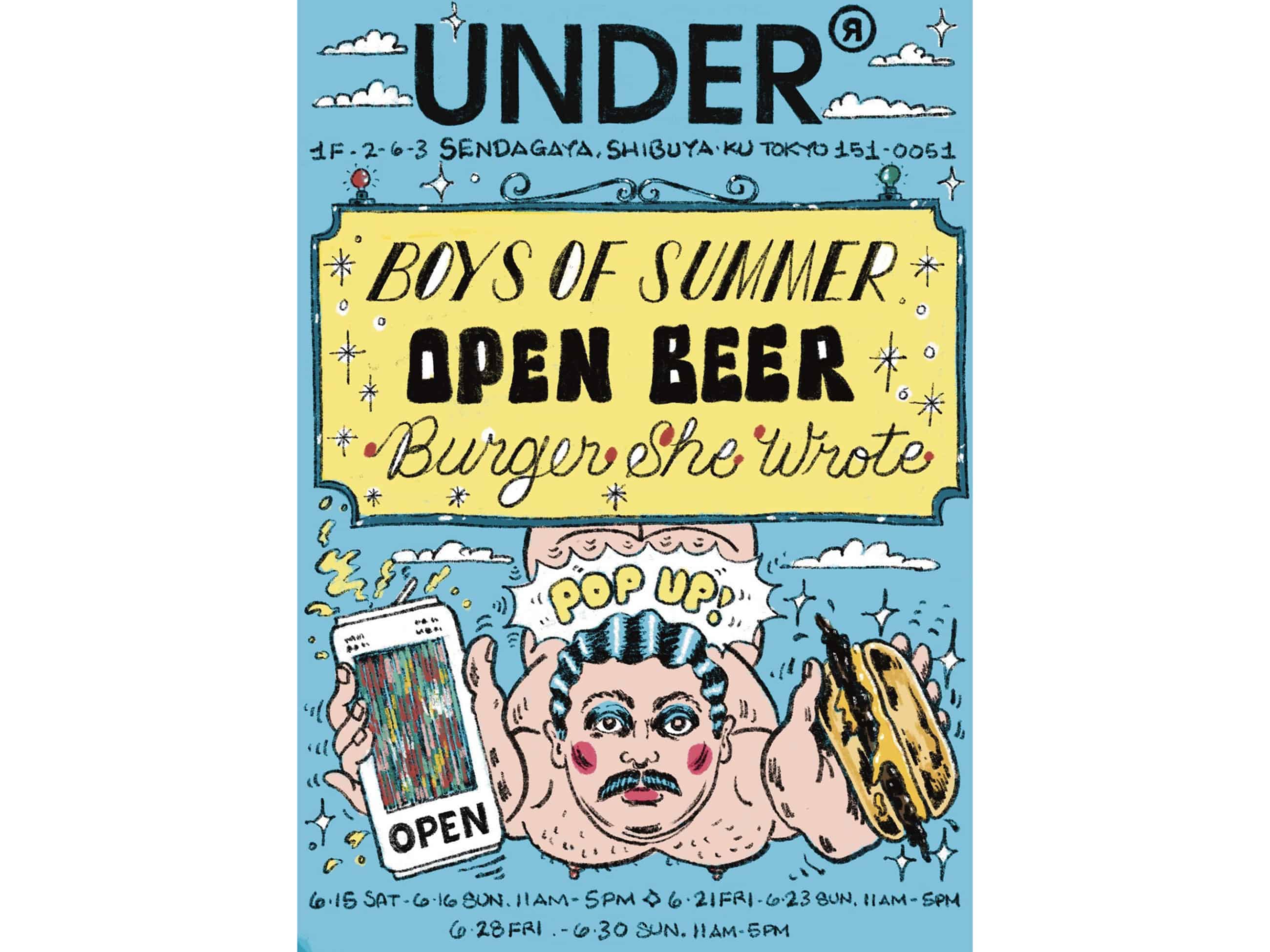 BOYS OF SUMMER・OPEN BEER・BURGER SHE WROTE　POP UP STORE 限定アイテム販売方法のお知らせ