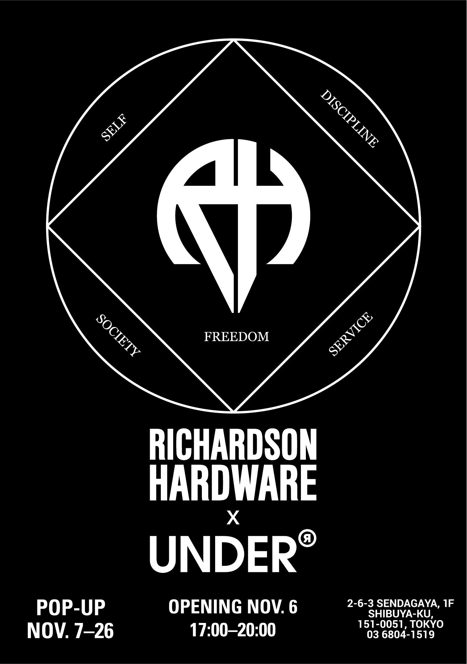 RICHARDSON HARDWARE×UNDER R POP UP STORE  11.7 FRI - 11.26 WED