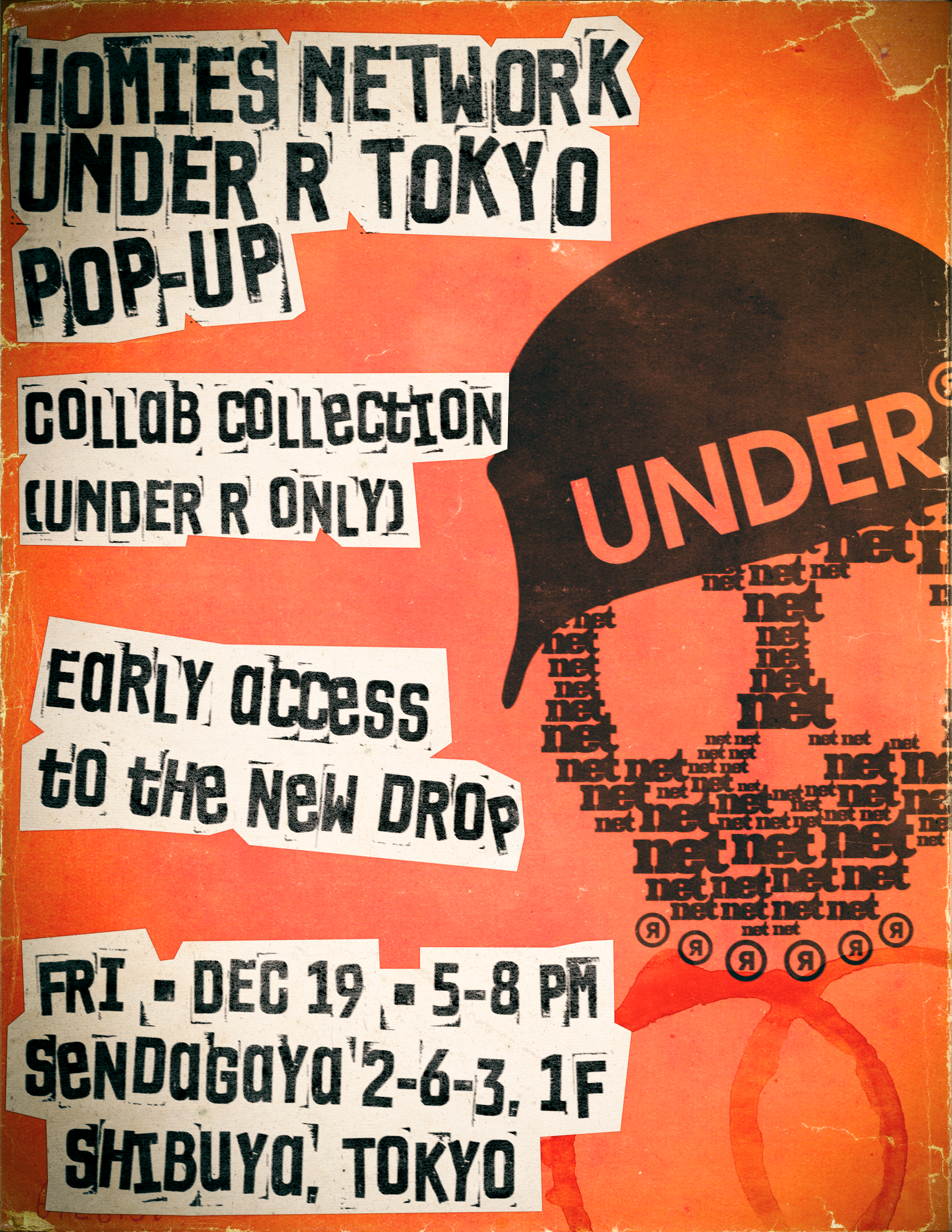 Homies Network × UNDER R POP UP and PARTY 12.19 FRI @UNDER R Sendagaya
