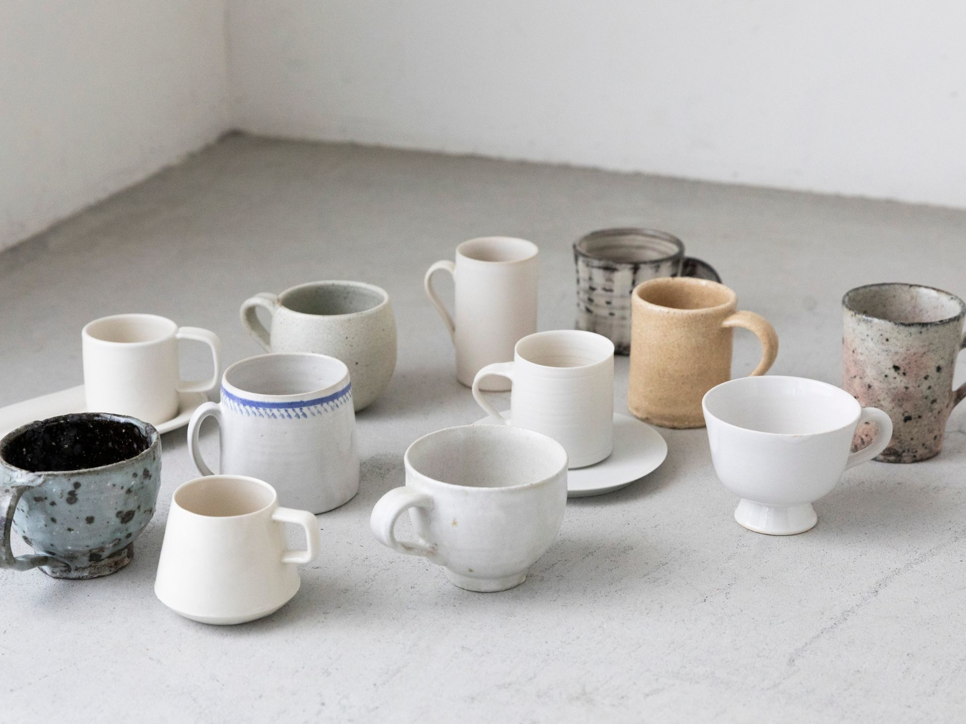 Japanese Ceramic Artists White Mug Collection