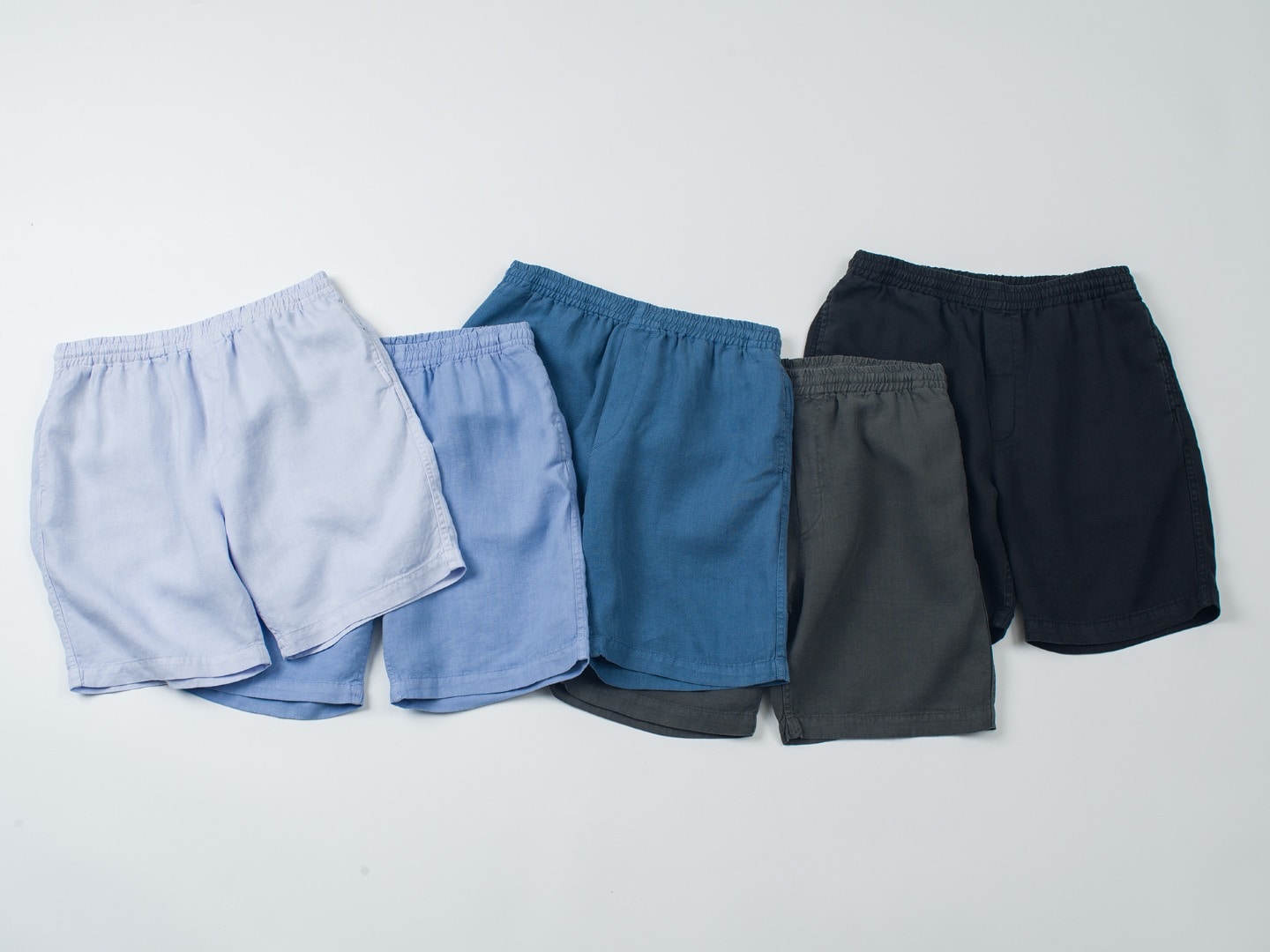 男性に人気！ Ron (blue) Pants Short Linen Paperbacks Herman(ロン 